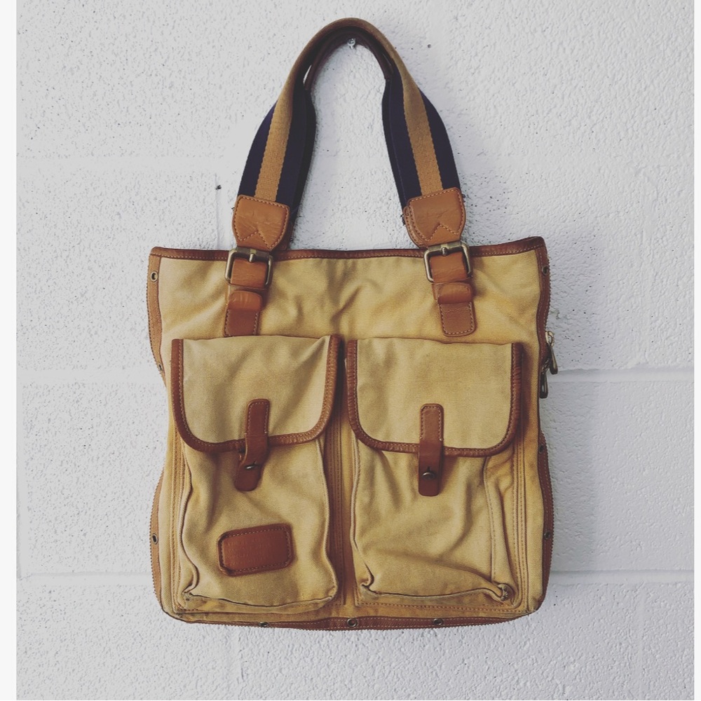 Marc Jacobs large zip canvas tote bag
